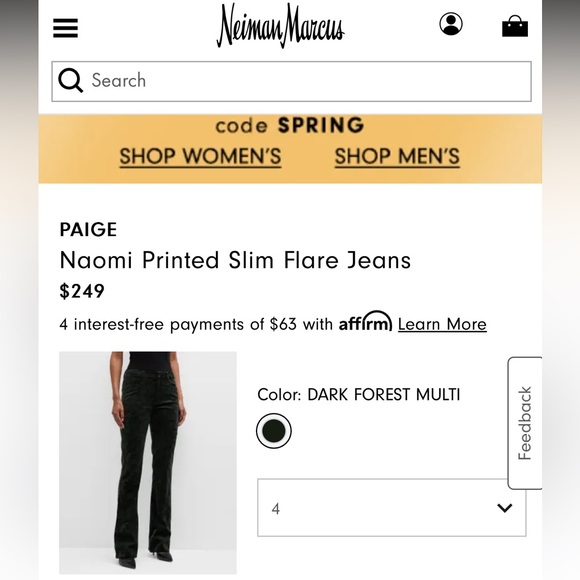 PAIGE x Morris & Co. Chelsee Velvet Jeans, US Size 6, NWT, Retail $249 - Picture 2 of 4